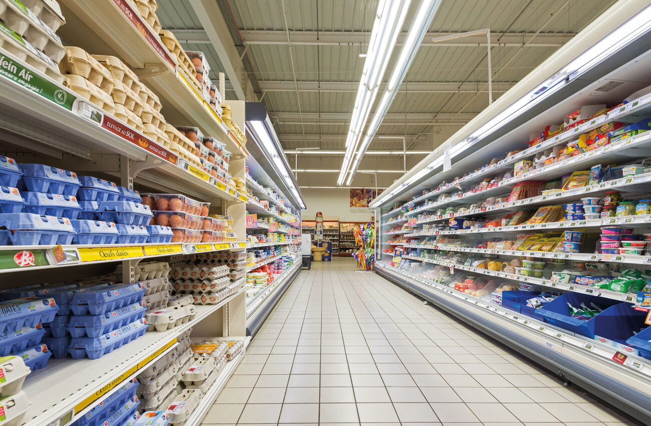 Supermarket. Interior view.