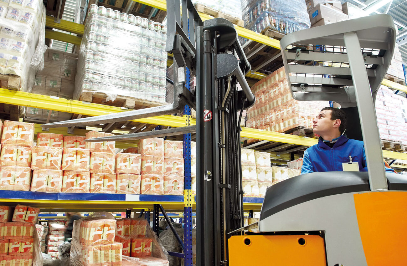 warehouse stacker loader worker